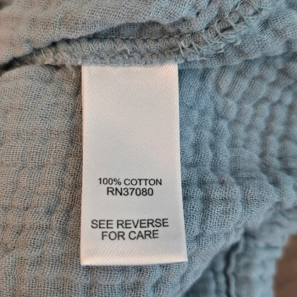 Cato Gauze Cotton Boho Tassel Button Blouse Blue 22/24W Plus Size Beach Coastal - Picture 7 of 9